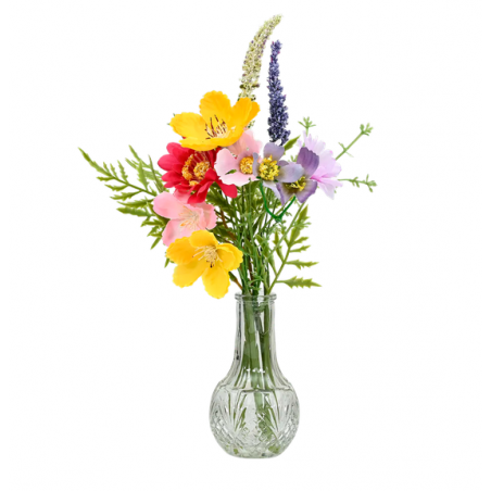 Vase avec fleurs artificielles des champs