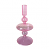 Bougeoir En Verre à Pied Transparent Rose
